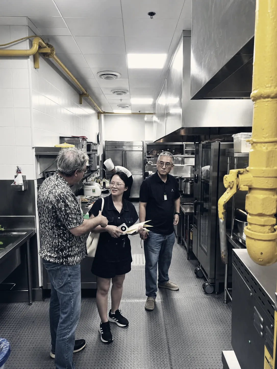 Walk-through of a large production kitchen